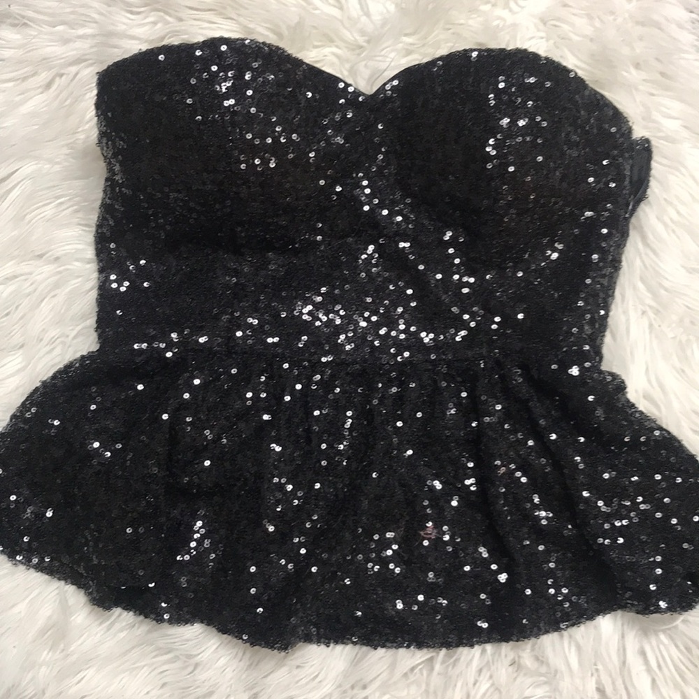 Black Sparkle Crop Top